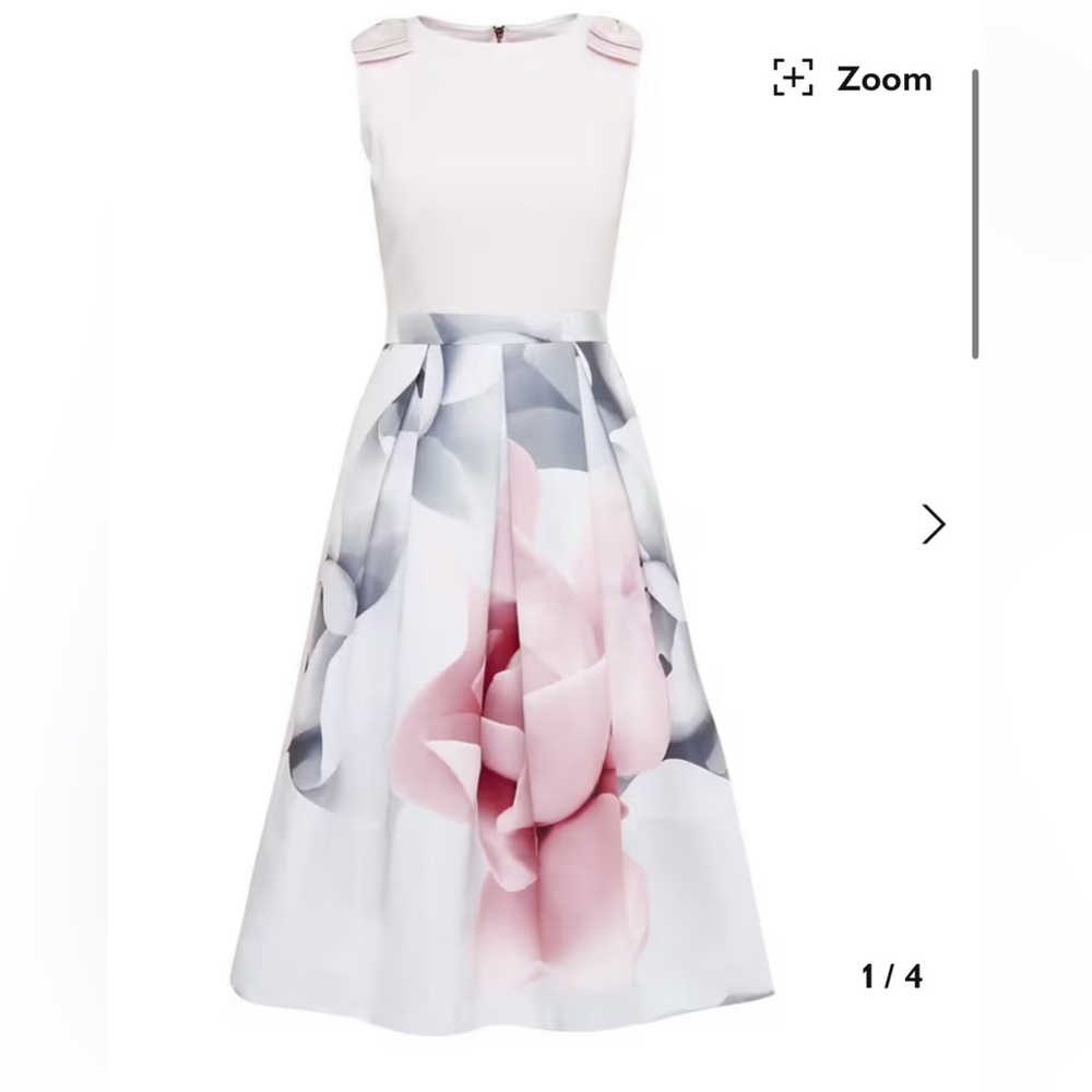 Ted Baker Formal Dress - Pink and Gray Floral size 1